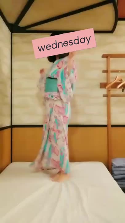昨日撮った動画♥️　水色帯もけっこう好きかも☺️♥️
