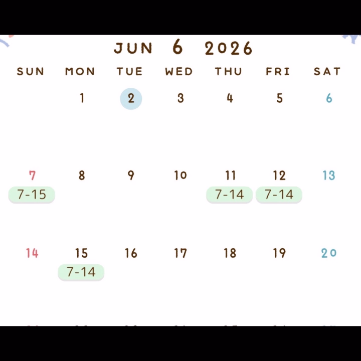 こんにちは🌞

6月本業の関係で予定かなり変わりました🥲💦
ご迷惑お掛けしてしまったお兄様すみません、、、
