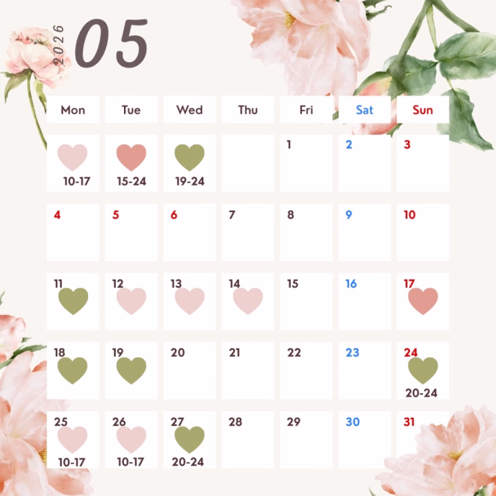 5月後半の出勤予定日です💐
5月は全体的に枠が少なくなってしまい、申し訳ないです😭

5/14(木)18:00〜　本指名様
5/15(金)18:00〜　はじめまして様
上記の通り予約開始です🥰
　※枠数が少ない為、1日開けさせていただきます🙇🏻‍♀️

ご予約はヒメチャンネルのトークよりお問い合わせください💗

①ご予約名
②日時(◯日◯時〜◯時にスタート希望)
③コース(50分、65分、80分)
④はじめてor本指名

⚠️候補日、時間を複数ご提案いただいた方が、スムーズにご案内可能になります！
⚠️内容に抜けがあると、やり取り中に希望枠が埋まってしまう可能性もありますので、①〜④全て記入をお願いします🙇‍♀️
🕰️コースは組み合わせでロングも対応可能です！

たくさんのお誘いお待ちしています🌷💗
最新のご予約空き状況に関しては、ヒメチャンネルプロフィールに記載していく予定です💐

♡ーー♡ーー♡ーー♡ーー♡

6月にパネル撮影の予定を組みました💐
どんなドレスがみんな好きですか？👗💗

アイデアがあったら教えてください🥰