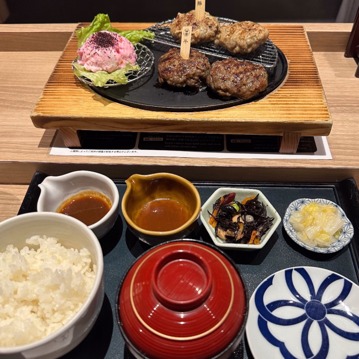 ハンバーグ食べた( ¨̮ )