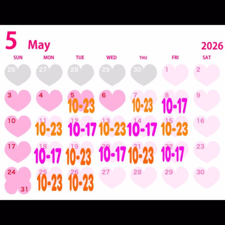 🌸５月後半の出勤です🌸

基本的に平日出勤してます
ので会いに来てね〜❤️❤️
ご予約はメッセージから🍀

明日も10:00から23:00で
お店にいます❣️
既にご予約して頂いた
仲良し様ありがとうございますっ🥺💗
お待ちしております🌈🌈