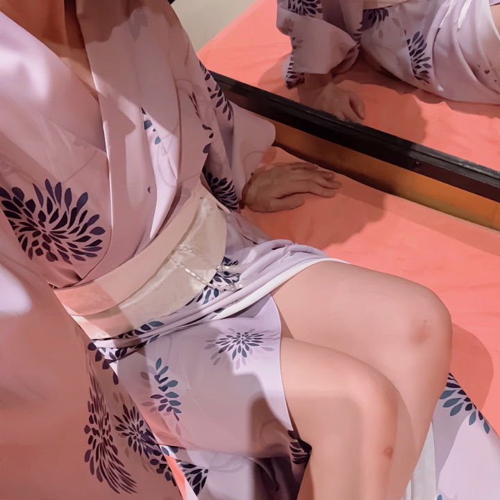 今日はいつもの3割増くらいで可愛いって言っていただけて嬉しいです✨️
着物の色のおかげかな？

淡い色大好きです✨️