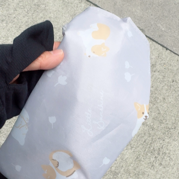 姫路から帰る日に散歩して見つけたこれ
折り畳み傘の元々入ってた袋が
めちゃくちゃ入れにくくて
入れずにそのままポイってしちゃうから
良くないなーと思って買ったやつ！

可愛いでしょ🐶

米子まであと少しですが
皆様体調良さそうでしょうか？？？
元気で会おうねー(💪・▷・)

話変わりまして
本日の私は夏の風物詩を味わってました。
そう、更衣室の🪳との戦いを。

油断してると荷物に登られたり
召されかけてるのを踏みかけるから
朝イチ更衣室入るあの瞬間油断したら負けなの😭

朝はとりあえずスプレーかけて様子見てたら
ちょうどパートのおばちゃま来たから
捨ててくれたんやけど
帰りのはとりあえず仕留めて外出しといた🪳

害虫駆除の業者さんはよ来て😭
朝から心臓痛い😭