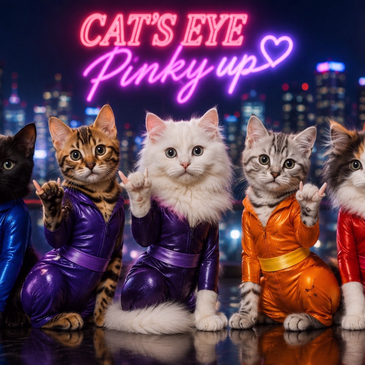 キャッツアイ（５人組）の
ピンキーアップという曲で
ブログに使える猫画像を作ってと
チャッピーにお願いしたら…

あっちのキャッツアイで
ピンキーアップされてました😂

お気持ち妖艶な熟女風。

チャッピー
君は意外と古風なんだね
そして街はきらめくよね〜

ここ数年…

歌って踊れるガールズグループに
ハマる機会が多くて（一過性です）
数年前は『新しい学校のリーダーズ』を
今は『キャッツアイ（KATSEYE）』を
推しまくっております🦑💕🦑💕🦑

ダンスがかなりエロカワなので
ぜひMVを観てください🤟💕

さて、今週も元気に土日を迎えたので
お誘い宜しくお願い致します！

遠方からご予約のお兄さま
安全運転で遊びに来て下さいね！

では、また〜🎵