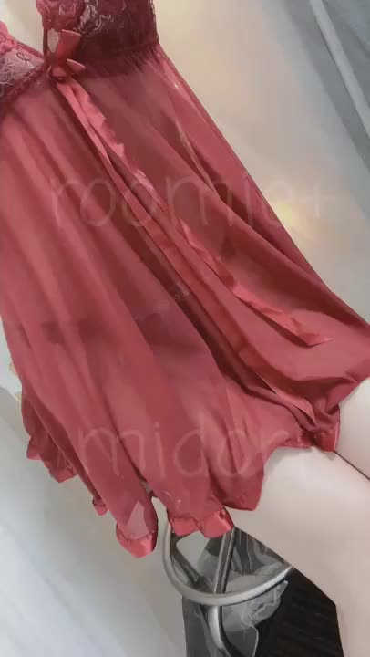 OP泡洗体のベビードール♡お気に入りの赤！実際洗うときはコレ1枚だけだよ〜♡ニヤニヤしちゃうね…！