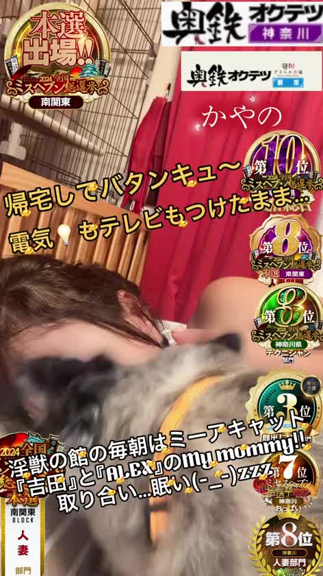  
 
いつも日記読んで下さり
有難う御座います♪
 
毎日♡みたよ♡マイガール登録♡みたよ♡お問い合わせ♡ご予約と本当に感謝感激😉💞
 
 愛されてます…『淫獣の館』の獣達にも　
だけど…お兄様方に◯されたい
 (//∇//)キャー大胆発言💋昨日は帰宅してから…お礼日記書く前に軽くスープ🥣飲んだら睡魔が(( _ _ ))..zzzZZ
 
鶯谷でのエロい素敵な身体のTさま
余りにもプレイの後に体が肩／肩甲骨/背中/腰がガッチガチ真ん中の脚といい勝負‼︎
 
マッサージに全身全霊で最後にはT様を踏みつけての全身解し…と言い訳だらけの『かやの』まだ修行が足らんですね😛💞
 
今朝は🕟4時半に♡かやの♡
略奪戦争勃発
 
日記📓担当の筈のミーアキャットの
『吉田』は変わらずピンプ状態。いきなり『吉田』♡かやの♡の鼻の中に自分の鼻を突っ込み…コレがまたなんとJust fit、その次は頭を♡かやの♡の口こじ開けて頭突っ込んで口臭チェック✅か？
 
そこへ1カ月年上のALEXがやってきて♡かやの♡の愛『略奪戦争』
日に日に朝が早くなる😪不足の生活に
本日17時半〜お誘いしてね♪